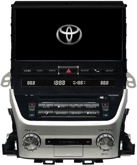 Магнитола для Toyota Land Cruiser 200 2016-2021 (отдельный экран климата) - Carmedia ZH-T1000 дисплей 10.1" на Android 12, 8Гб+128Гб, CarPlay, SIM-слот