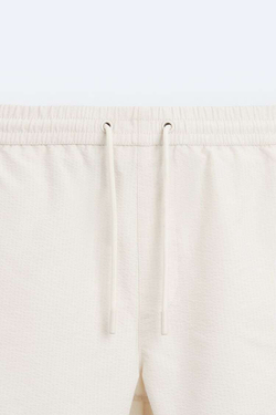 ZARA ПЛАВКИ SEERSUCKER, ЭКРЮ