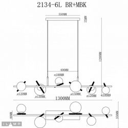 Подвесной светильник iLamp Golden 2134-6L BR+MBK