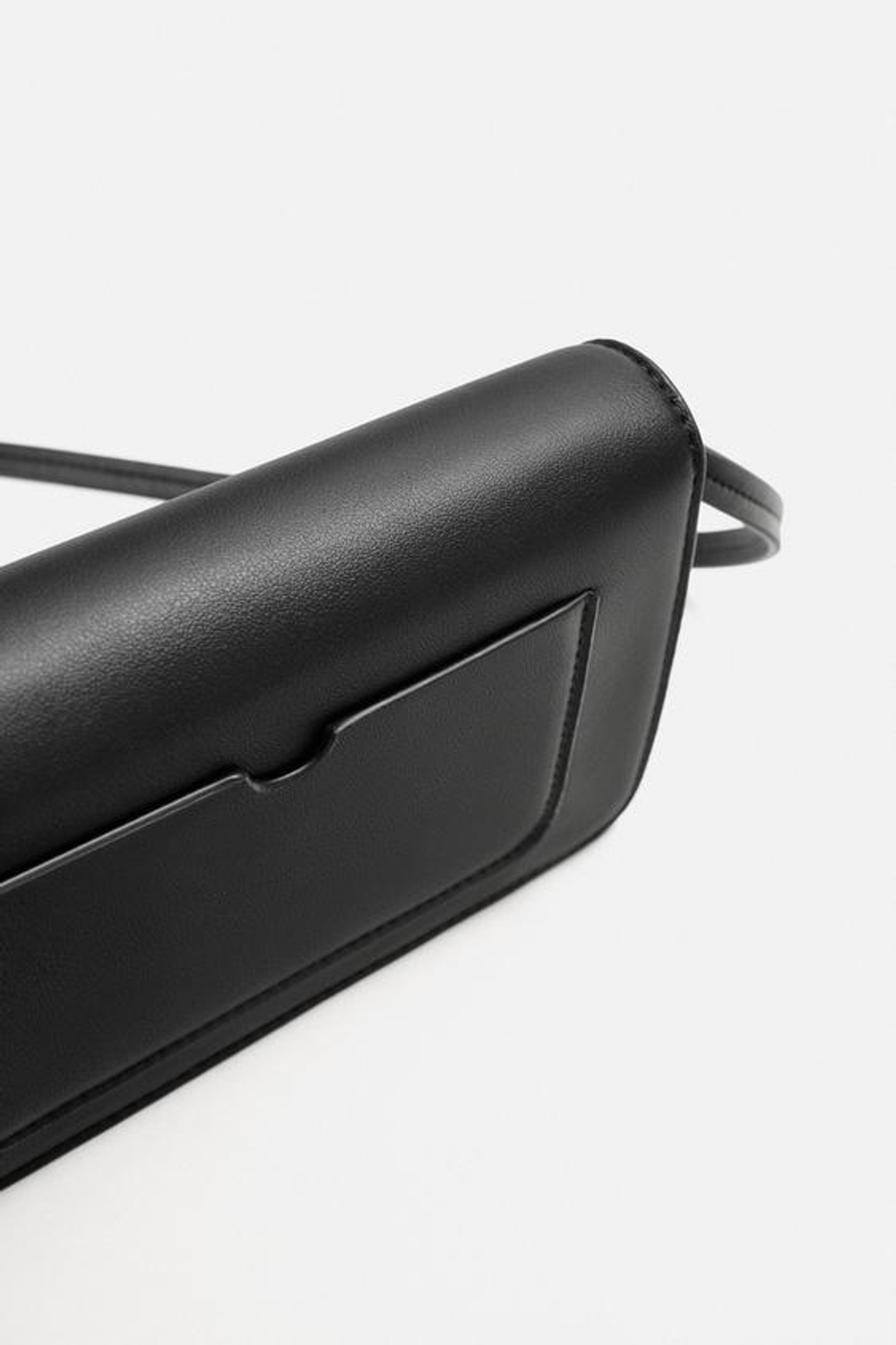ZARA ОДНОТОННАЯ СУМКА ЧЕРЕЗ ПЛЕЧО, ЧЕРНЫЙ