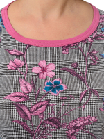 Футболка Ф-049Х/клетка-фуксияцветы