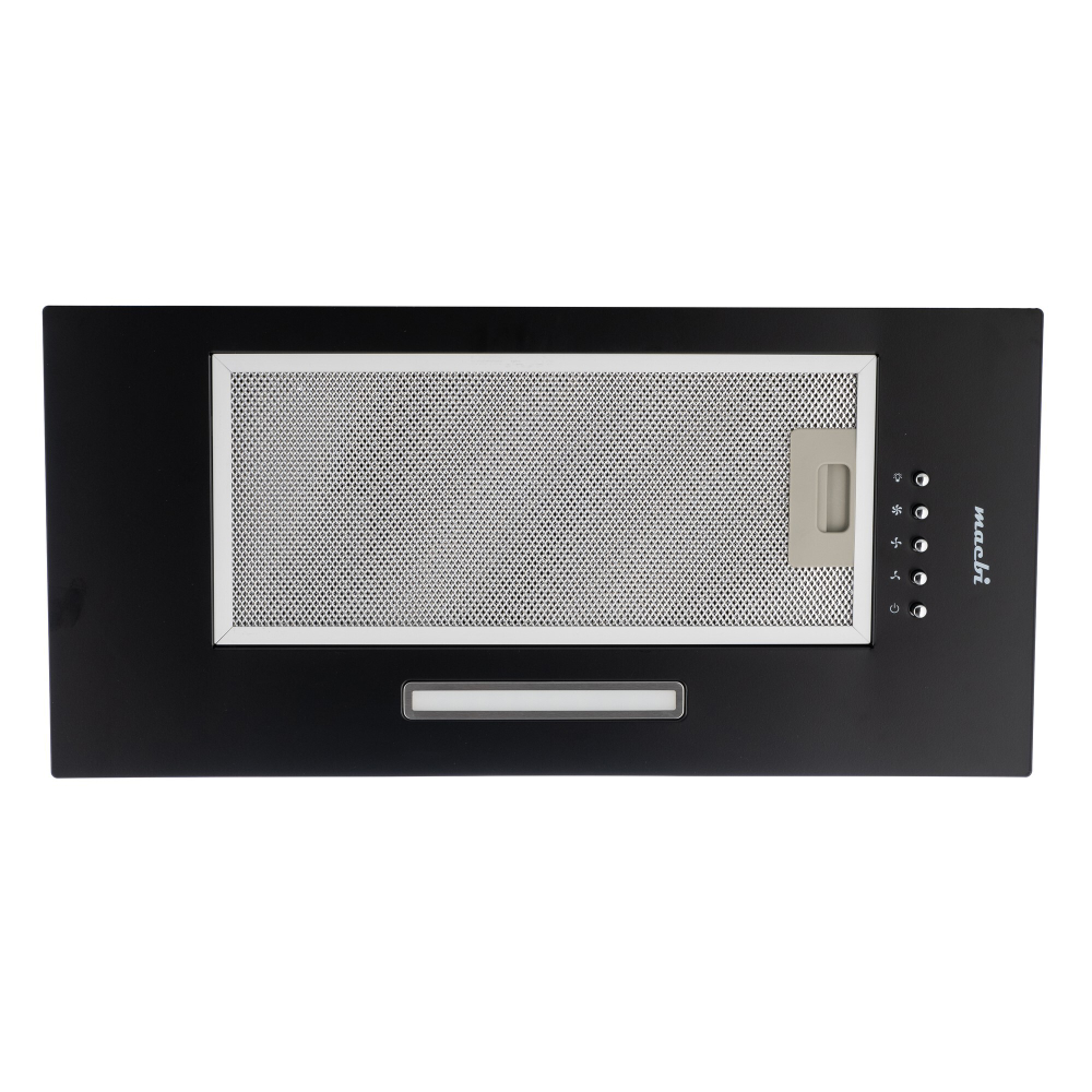 Вытяжка кухонная MACBI S-BOX-60A1 (BLACK) черный, D120мм, 850 м3/ч, полновстраиваемая, мотор 70Ватт, металл 60см, кнопочное управл.