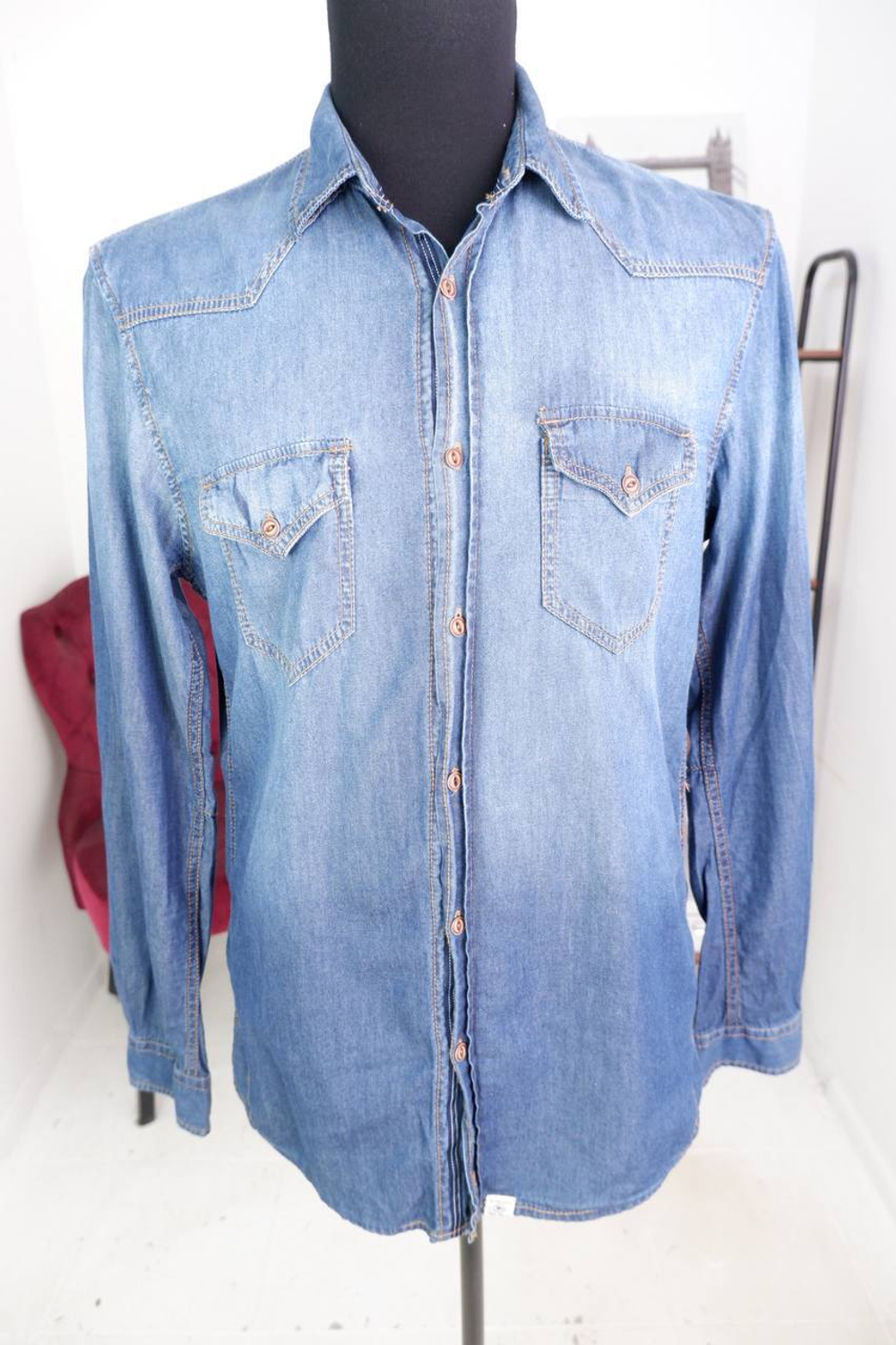 Рубашка Tom Tailor джинсовая, маркировка L, визуально 50 размер