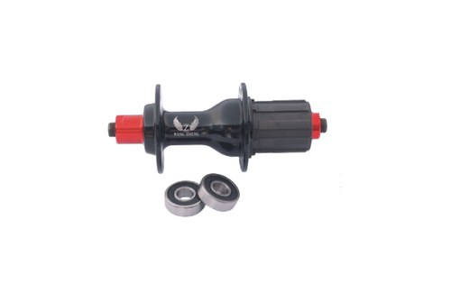 Втулка задняя WZ ROAD алюминий кассета 8-11скоростей, эксцентрик 32H ось M10x130x140мм, на промах красно-черная