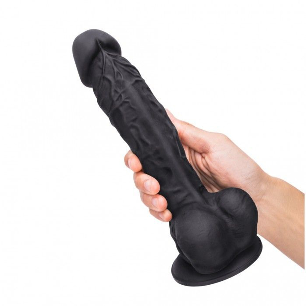 Черный реалистичный фаллоимитатор Pink Vibe - 19,5 см.