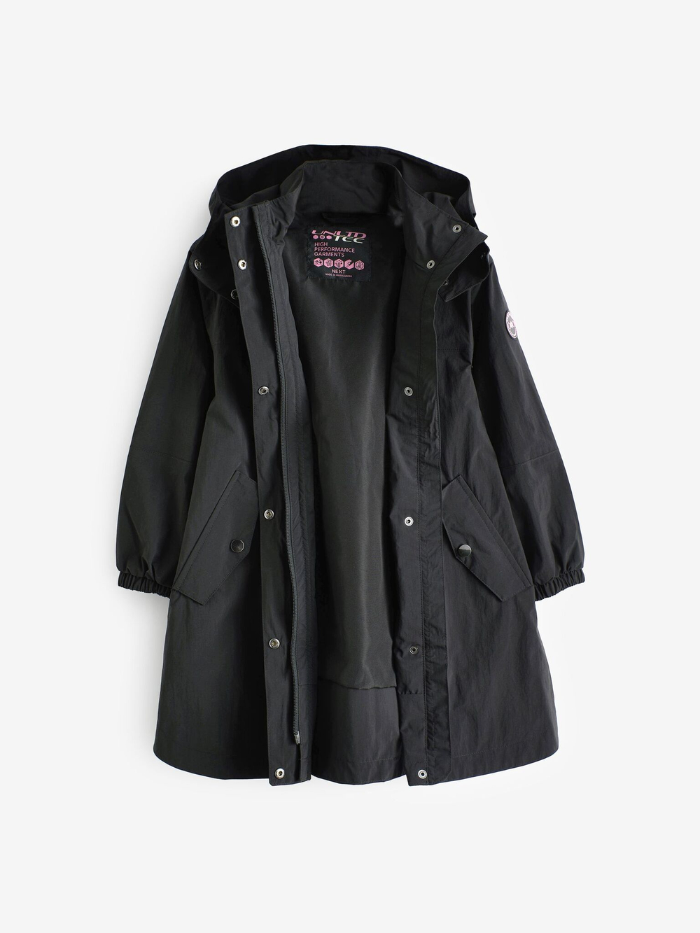 Куртка непромокаемая с капюшоном для девочки Next T78-025, Черный