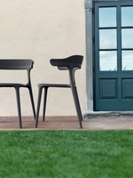 Кресло пластиковое Papatya Luna Stripe, антрацит