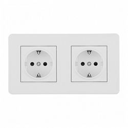 Розетка с заземлением и со шторкой Arte Milano SET16-2 SET16-2-40-1x2 white