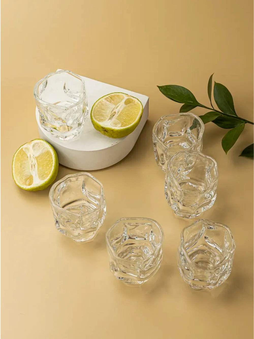 Набор изогнутых шотов для виски, 60 мл, 6 шт. прозрачные