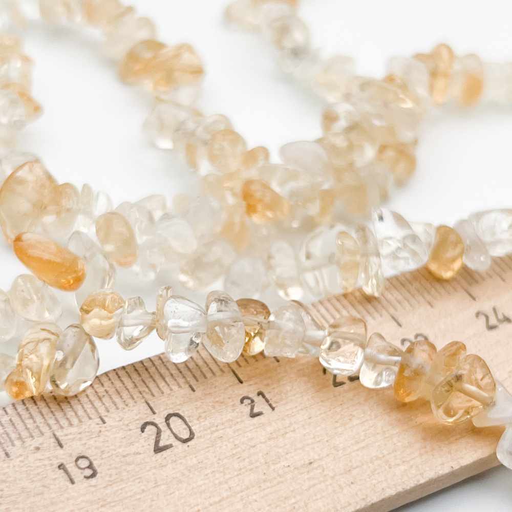 "Цитрин" (кварц), крошка 4-8 мм, цена за нить 38 см