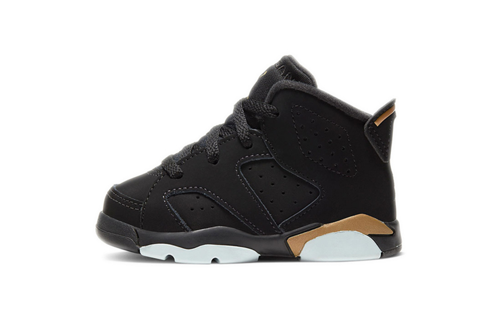 Baby Jordan Air Jordan 6 comfortable flat-bottomed non-slip shock absorption wear-resistant high-top toddler shoes black gold