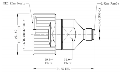LT-NMD2.92F-2.92F, Коаксиальный переходник NMD 2.92 мм (розетка) / 2.92 мм (розетка)