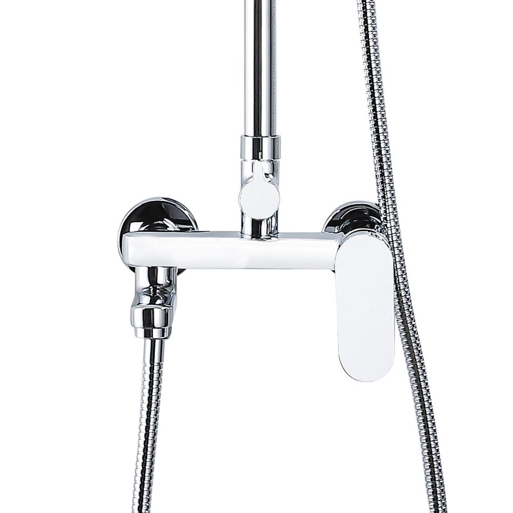 Душевая колонна Azario ARIZONA со смесителем для ванны, с поворотным изливом, круглая, хром (AZ-20R)