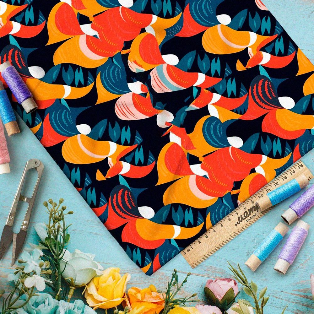 Ткань премиум флис фантазийный возглас