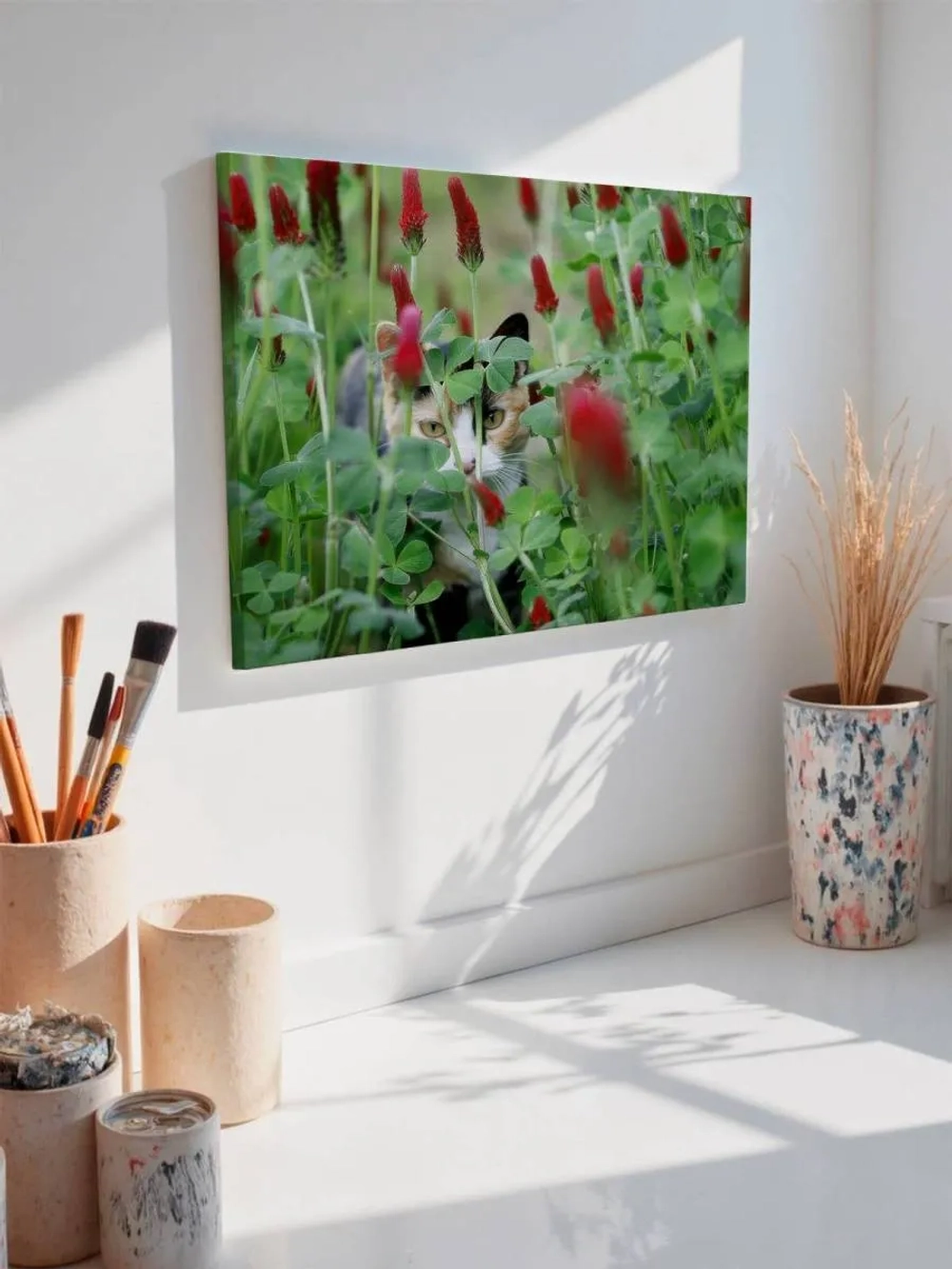 Картина на стену 40 X 50 Кошка в траве