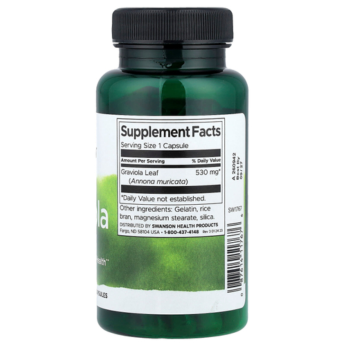 Swanson, гравиола, 530 мг, 60 капсул