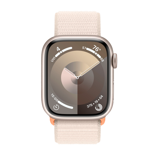Умные часы Apple Watch Series 9 GPS, 41mm, Aluminium Case with Sport Loop, Starlight (Сияющая звезда)