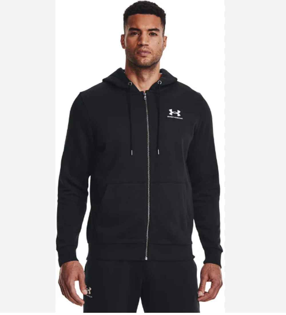 Толстовка UA Essential Fleece FZ Hood-BLK