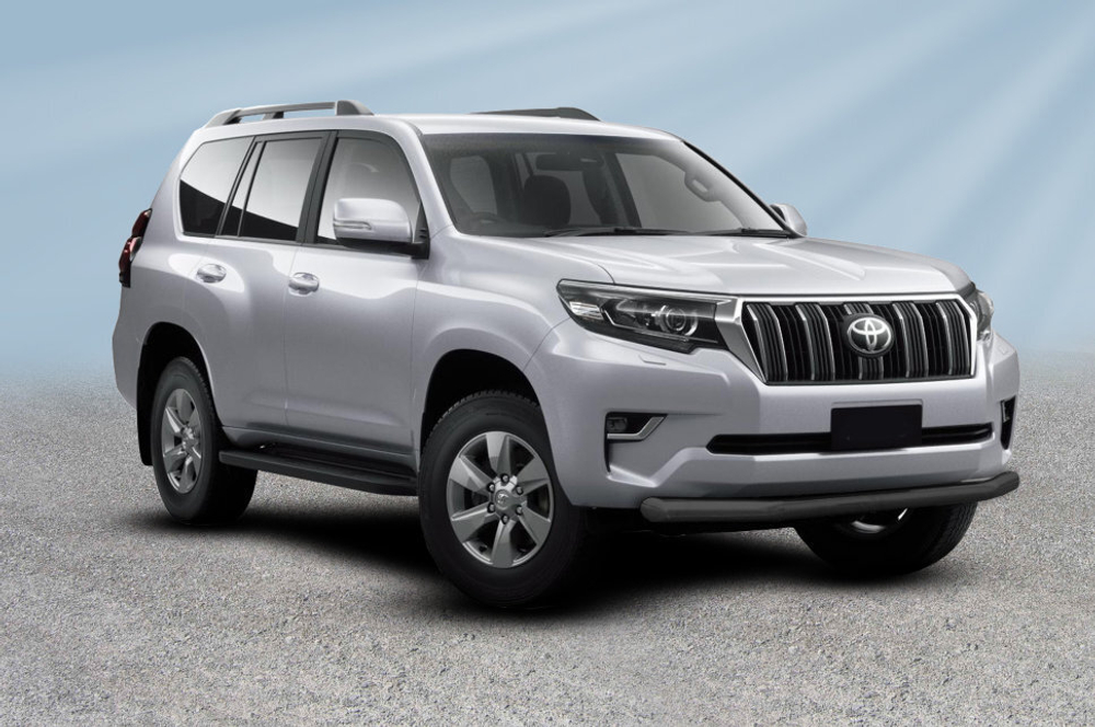 Защита переднего бампера (нержавейка) Toyota Land Cruiser Prado J150 (2017-2020) d76 (черный)