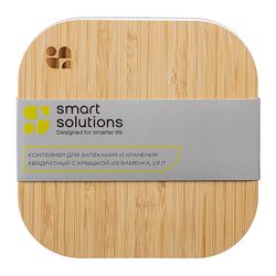 Контейнер для запекания и хранения квадратный Eco Store с крышкой из бамбука, 1,9 л