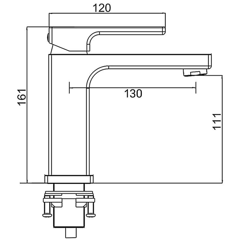 Смеситель для раковины 35к G1017-9 GAPPO литой, п/гайку, ОРУЖЕЙНАЯ СТАЛЬ