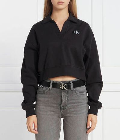 Худи LABEL ПОЛО COLLAR CALVIN KLEIN JEANS - черный(J20J222232)