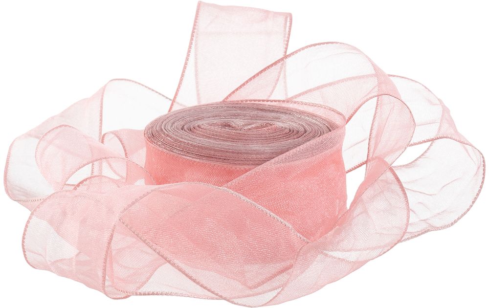 Лента органза Нежная грация, Пыльная роза 2,5см