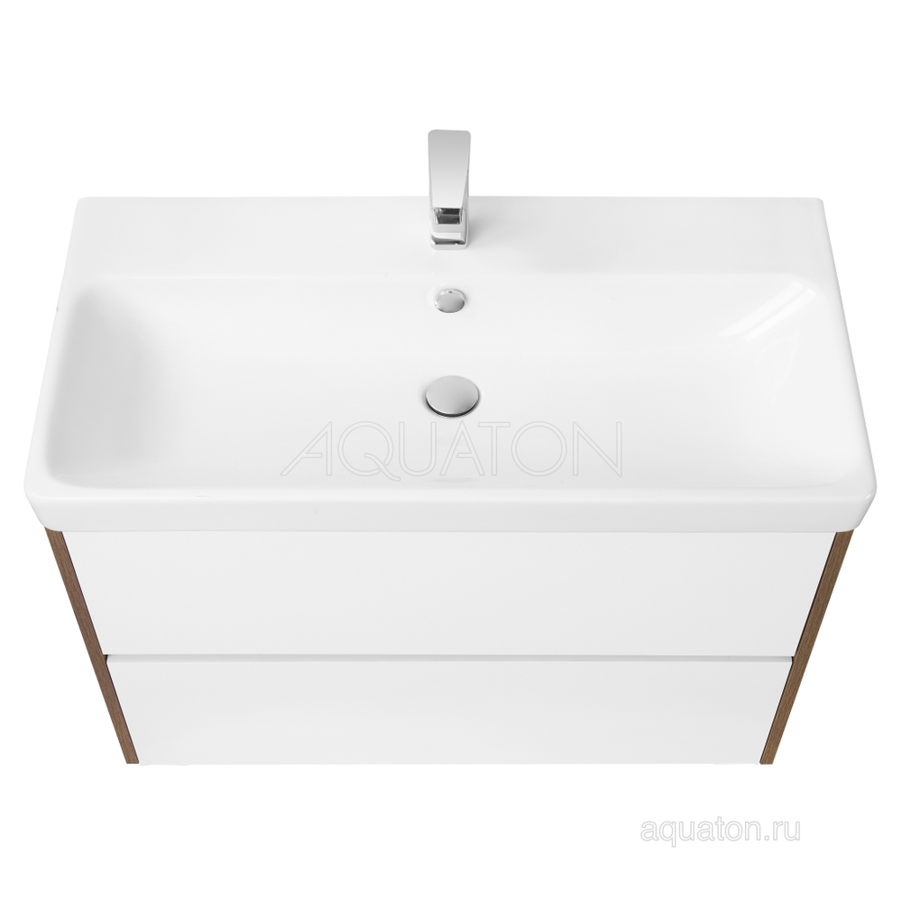 Тумба под раковину AQUATON Сканди 90 белая, дуб рустикальный 1A251901SDZ90