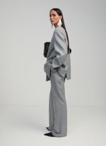 Жакет двубортный серый