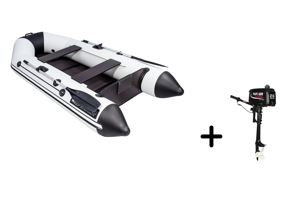 Аква-2800 СК серая/черная + PARSUN T 2.6 BMS (комплект лодка + мотор)