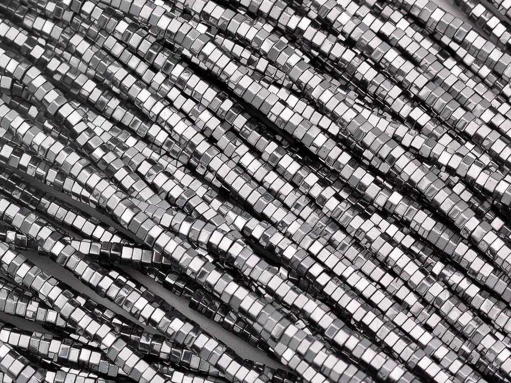 Нить бусин из гематита "Гайка" 3мм