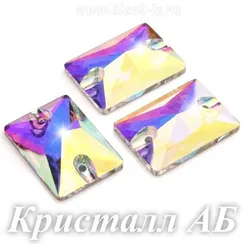 Пришивной прямоугольник Dongzhou с 2 отверстиями, Кристалл АБ