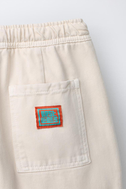 ZARA БРЮКИ BALLOON С ДЕКОРАТИВНЫМИ ШВАМИ, ЭКРЮ