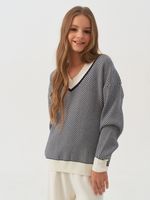 Джемпер для девочки 954 синий-молочный