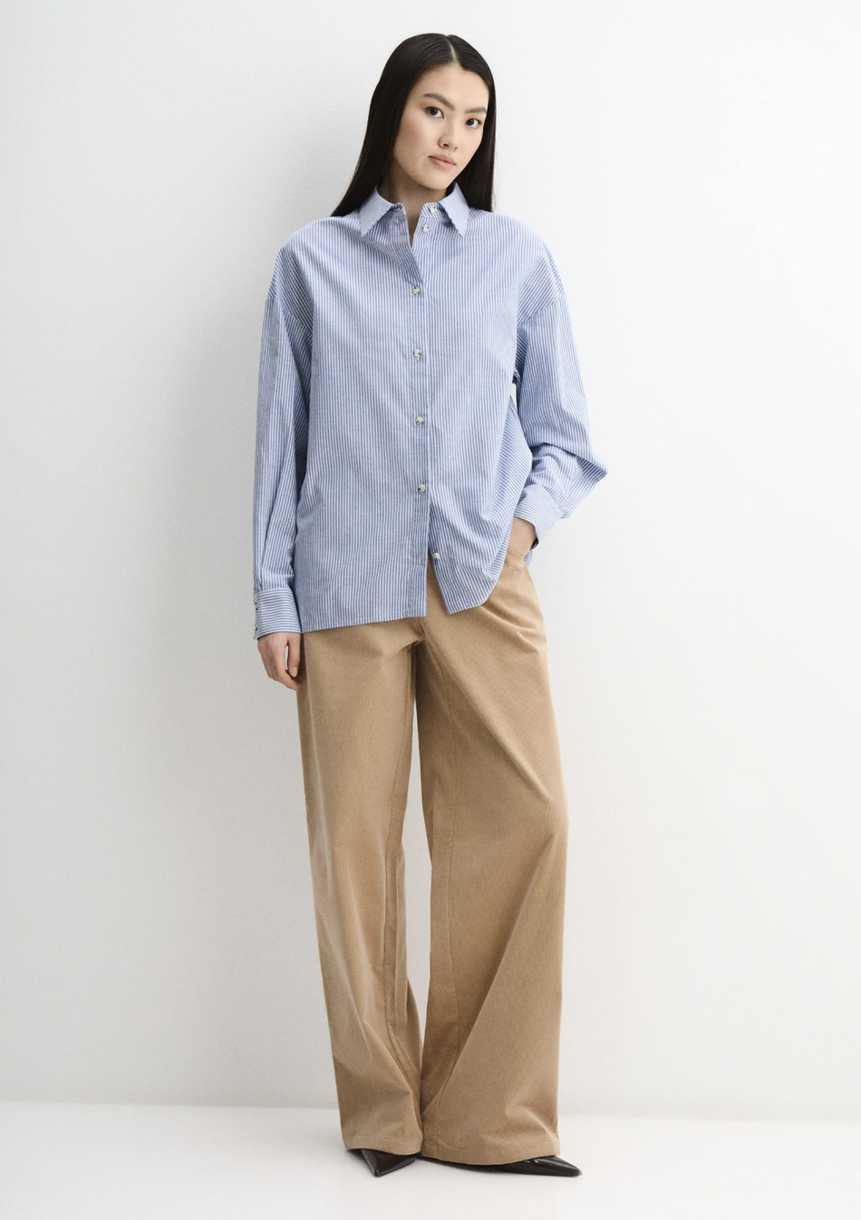 Рубашка оксфорд в полоску