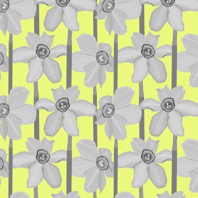 Narcis flowers seamless pattern.