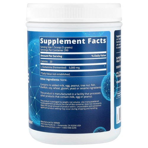 MRM Nutrition, L-глютамин 1000, 1000 г (2,2 фунта)
