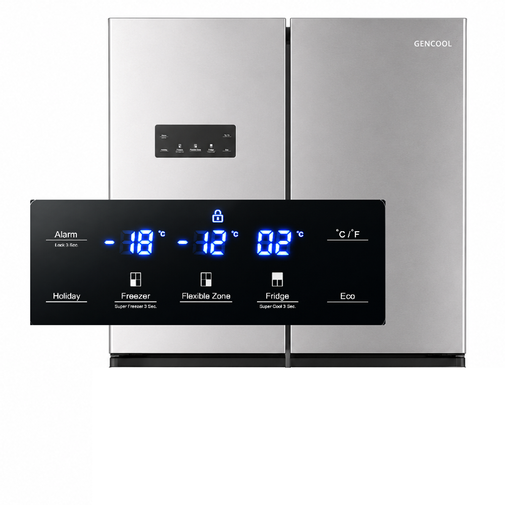 Холодильник GENCOOL GDCD-595WL, чёрный, с конвертируемой камерой, 592 л, инверторный, Total No Frost