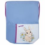 Мешок для обуви ЮНЛАНДИЯ, на шнурке, карман на молнии, 33х42 см, "Cute Rabbit", 270406