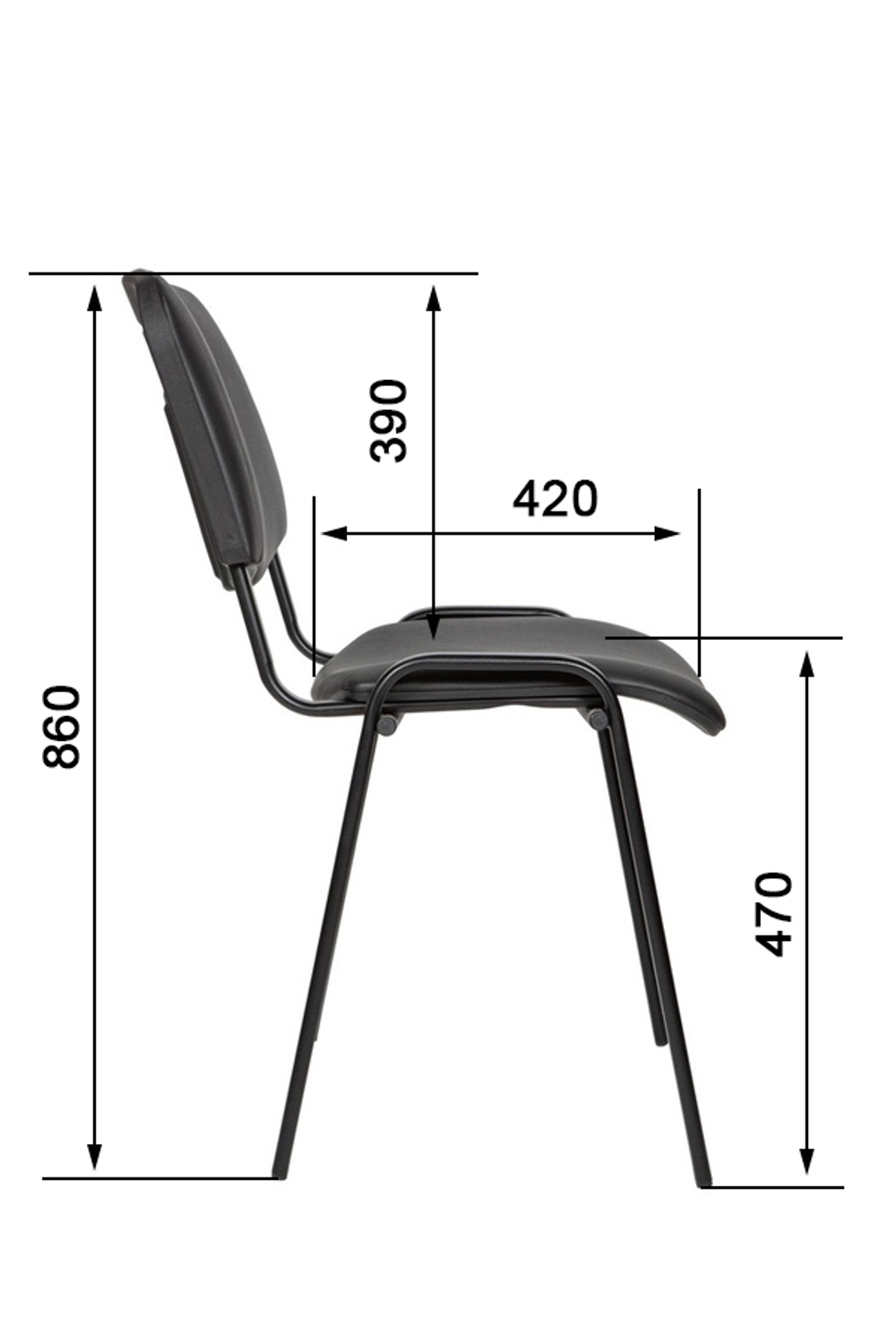 Стул для посетителей/компьютерный Изо черный