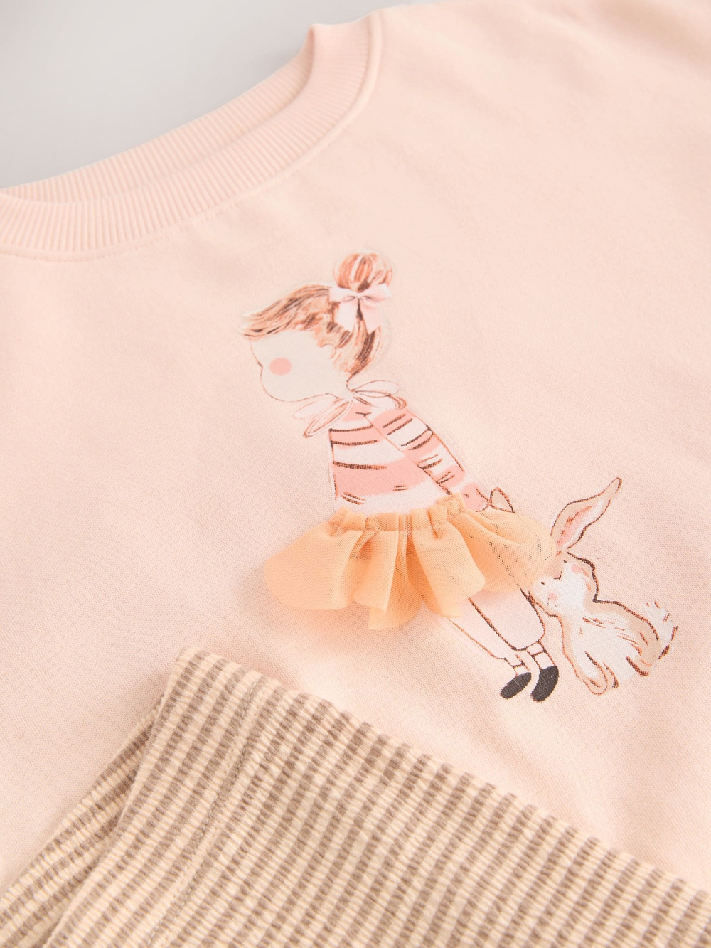 Толстовка и легинсы в комплекте для девочки Next E54-933, Персиковый