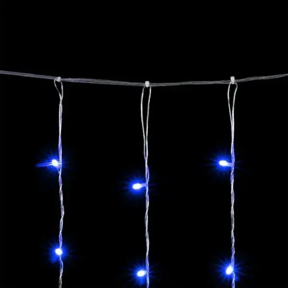 Светодиодный занавес 2*3 м., 600 синих LED ламп, облегченный, прозрачный провод ПВХ, LTC (PCL600NOT-10-2B)