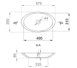 Раковина накладная Salini Callista 02 1101202SM 57,5 из искусственного камня S-Stone, белая матовая