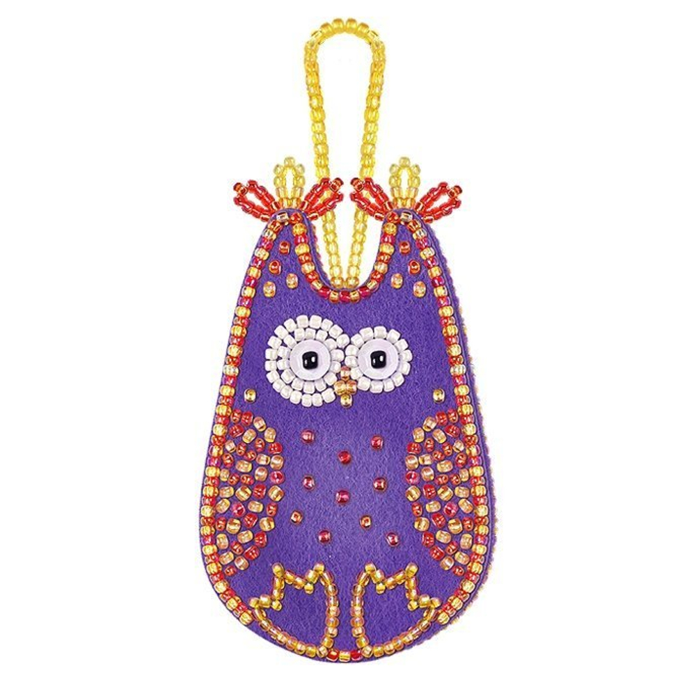 Набор для изготовления дизайнерского украшения для одежды Клевер, 155х110х29 мм, картонная упаковка, "Милая совка"