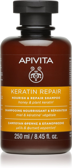 Apivita Keratin Repair - восстанавливающий шампунь с кератином для сухих и поврежденных волос /   250  ml  / GTIN 5201279094607