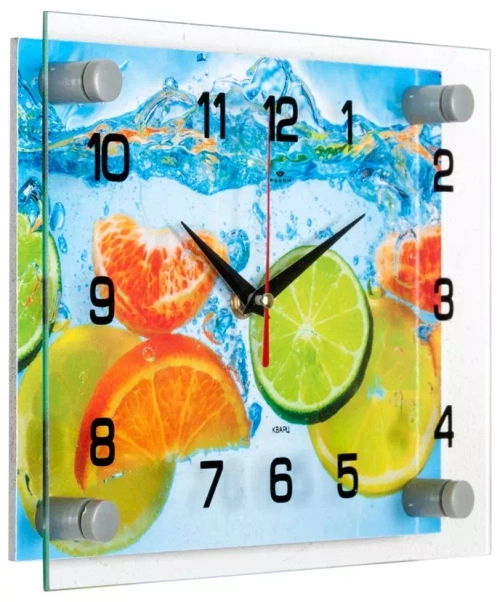 Часы 21 Век настенные 2026-798 "Цитрусы в воде"