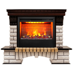 Электрокамин RealFlame Country 26 AO античный дуб с очагом 3D Helios 26