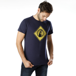 Мужское теннисное поло Quiet Please Australia Road Sign T-Shirt Men - Dark Blue, Yellow