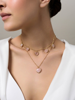 Колье "Lovely" с розовым кварцем Gold