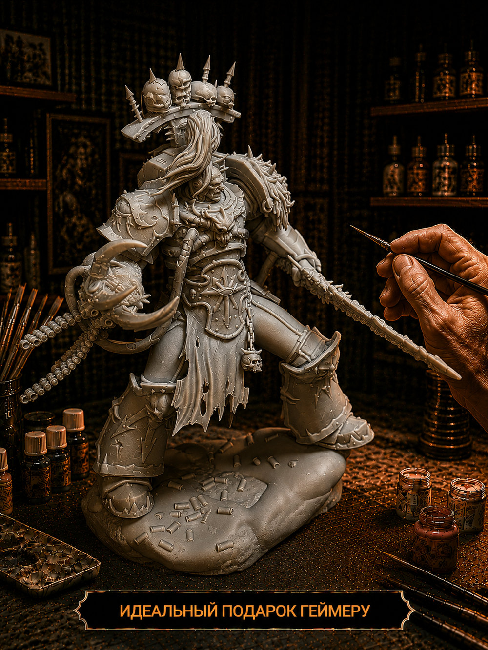Фигурка, Эзекиль Абаддон, Warhammer 40 000, высота 19 см, под покраску